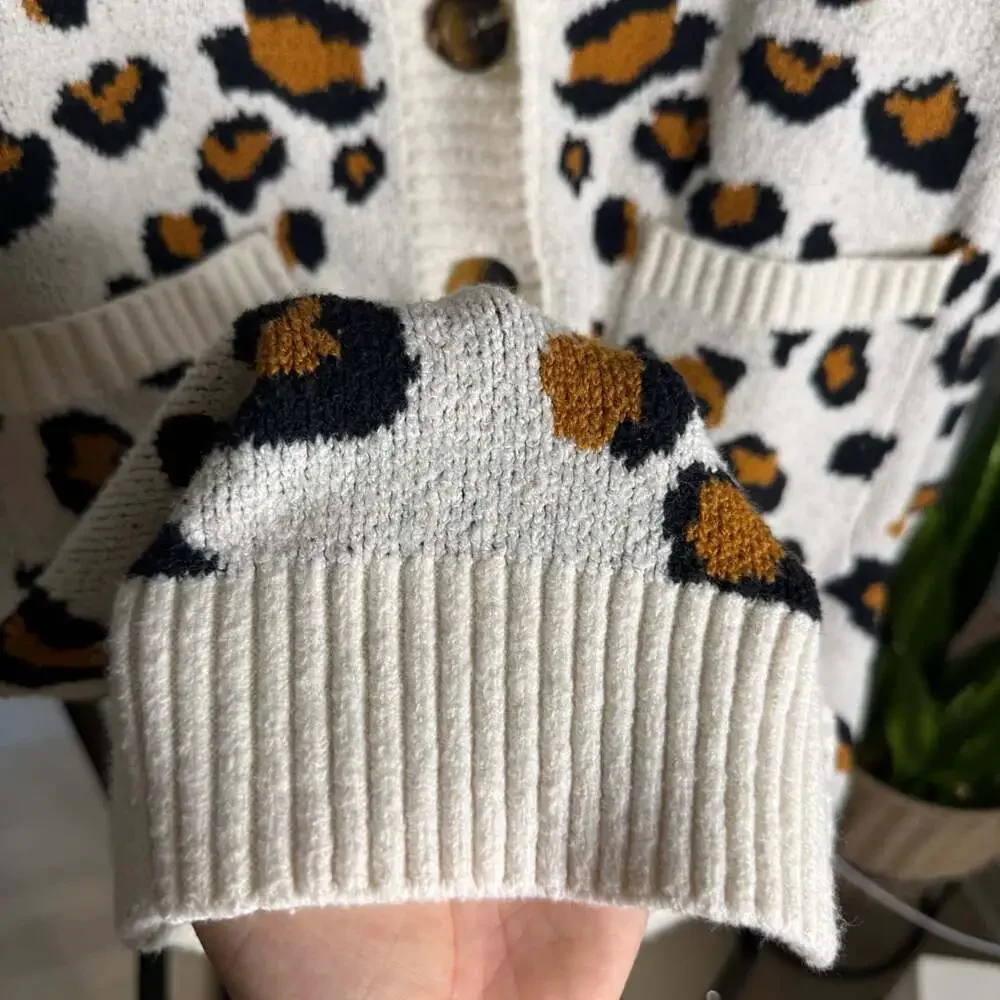Ladies Leopard Cardigan Sweaters